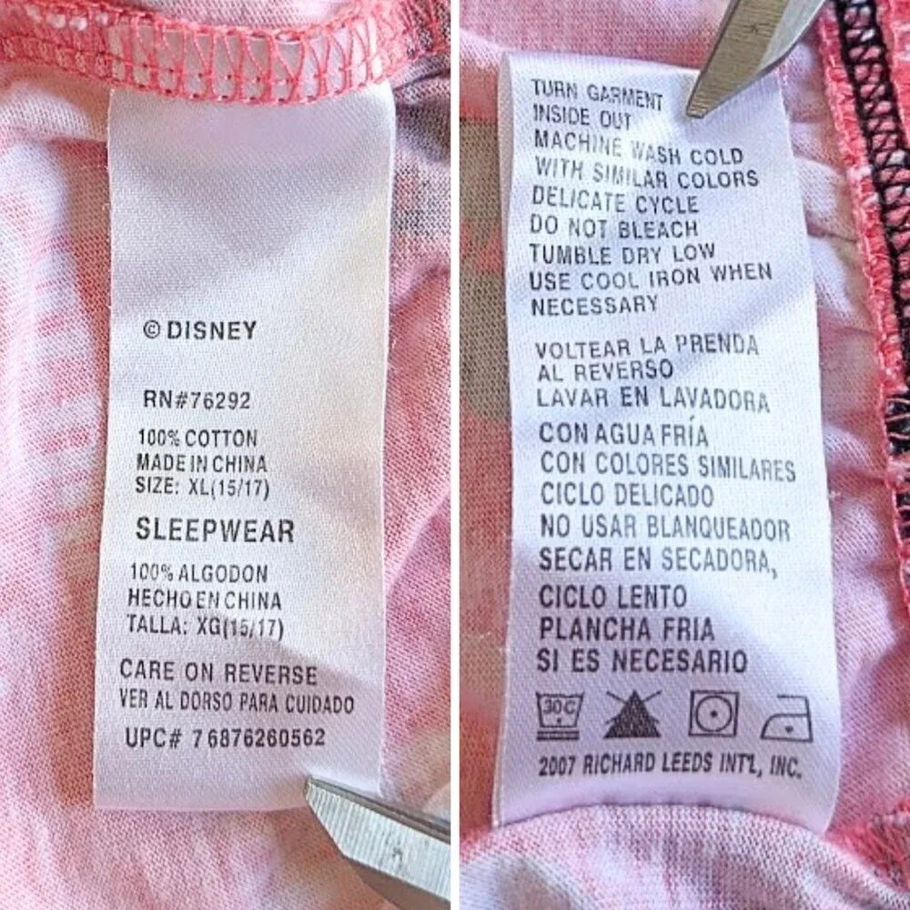Vtg Y2K Disney PIRATES of the CARIBBEAN Coral 100% Cotton Pajama Booty Shorts XL - Picture 3 of 3